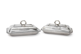 CAPTAIN GEORGE COLLIER NAVAL INTEREST: A PAIR OF ANTIQUE PRESENTATION SILVER ENTREE DISHES
