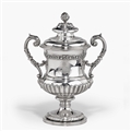 WATERLOO INTEREST: A George III antique silver cup and cover