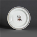 TRAFALGAR INTEREST: A Wedgwood creamware armorial plate