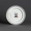 TRAFALGAR INTEREST: A Wedgwood creamware armorial plate