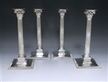 Set of George III Antique Sterling Silver Cast Candlesticks made for the Earl of Hillsborough in 1767