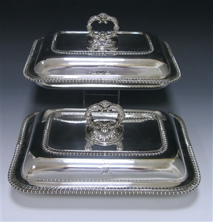 Pair of George IV Antique Silver Entree Dishes made in 1822