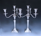 Pair of Edwardian Antique Silver Four Light Candelabra made in 1904