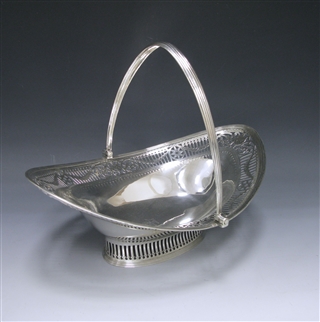 Antique Silver George III Swing-Handled Cake Basket made in 1788