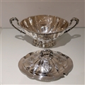 Early 20th Century Antique Edwardian Large Sterling Silver Soup Tureen & Cover Sheffield 1908 Richard Martin & Ebenezer Hall