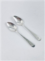 Antique Hallmarked Sterling Silver Pair George III Old English Pattern Teaspoons 1804