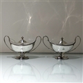 18th Century Antique George III Sterling Silver Pair Sauce Tureens London 1786 John Scofield