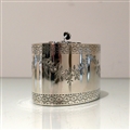 18th Century Antique George III Sterling Silver Oval Tea Caddy London 1776 John Carter