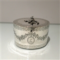 18th Century Antique George III Sterling Silver Oval Tea Caddy London 1776 John Carter