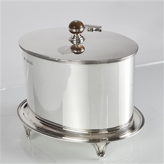 Oval Silver Biscuit Box
