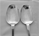 Nice quality pair crested William & Mary trefid spoons London 1691 by TS