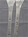 Nice quality pair crested William & Mary trefid spoons London 1691 by TS