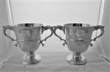 Fine pair early George III Irish silver 2 handled cups Dublin 1769/70 Matthew West