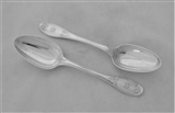 Good pair crested Victorian silver Wellington pattern spoons London 1857 George Adams