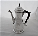 Good quality armorial & crested George II silver coffee pot London 1753 Thomas Whipham