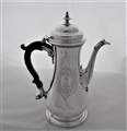 Good quality armorial & crested George II silver coffee pot London 1753 Thomas Whipham