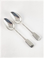 Fine Pair antique Exeter silver hallmarked sterling silver fiddle pattern dessert spoons 1842