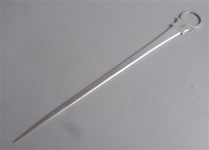 A RARE GEORGE III MEAT SKEWER MADE IN DUBLIN IN 1789 BY RICHARD SMITH.