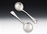 A Rare Pair of George Ii Hanoverian Pattern Sauce Ladles Made in London in 1751 by George Morris