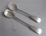 A VERY FINE PAIR OF SALAD SERVERS MADE IN LONDON IN 1843 BY RICHARD BRITTON.
