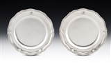 AN EXTREMELY FINE PAIR OF GEORGE II SECOND COURSE DISHES MADE IN LONDON IN 1754 BY JOHN JACOBS