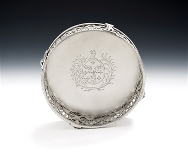 An Exceptionally Rare George Iii Neo Classical Cast Wine Coaster Made in London in 1774 by Peter Devignes