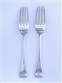 Pair hallmarked sterling silver George III silver table forks, 1810