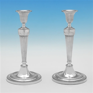 Pair of George III Neoclassical Candlesticks