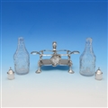 Rococo George II Sterling Silver & Glass Oil & Vinegar