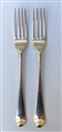 Pair George III Old English pattern hallmarked sterling silver table forks 1780