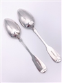 Antique Hallmarked Sterling Silver William IV Pair Fiddle Pattern Dessert Spoons 1836