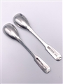 Antique Hallmarked Sterling Silver George IV Fiddle Pattern pair Egg Spoons 1822
