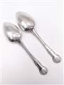 Antique Hallmarked Irish Sterling Silver Georgian Pair King's Hourglass Pattern Tablespoons 1825