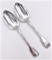 Antique Hallmarked Sterling Silver Pair William IV Fiddle & Thread Pattern Tablespoons 1834