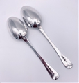 Antique Hallmarked Sterling Silver George III Pair Old English Pattern Tablespoons 1811