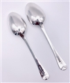 Antique Hallmarked Sterling Silver George III Pair Old English Pattern Tablespoons 1811