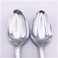 Antique Hallmarked Sterling Silver Pair George III Hester Bateman Pair Feather Edged Dessert Spoons 1776
