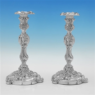 Pair of Regency Period Silver Candlesticks
