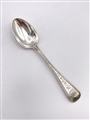 Antique Hallmarked Victorian  Sterling Silver Beaded Bright Cut Teaspoon London 1878