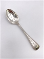 Antique Hallmarked Victorian  Sterling Silver Bead Beaded Bright Cut Teaspoon London 1878