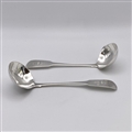 Antique Hallmarked Sterling Silver George III Irish  Ladles With Pouring Lip Dublin 1817