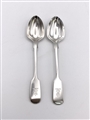 Antique Hallmarked Sterling Silver Pair Fiddle Pattern Egg Spoons