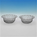 Pair of Wirework Bread Dishes