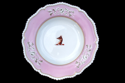 Worcester Armorial Plate FOX crest
