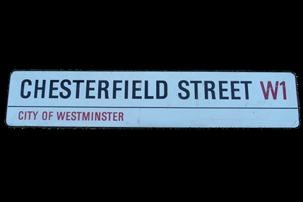 London Street Sign EARL CHESTERFIELD Stanhope