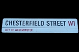 London Street Sign EARL CHESTERFIELD Stanhope