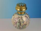 ENGLISH GOLD MOUNTED FRENCH PORCELAIN SCENT BOTTLE