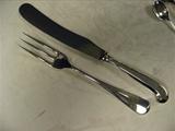 Rattail Pattern, Sterling Silver Flatware Set, With Pistol handled Knives