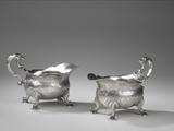 A Pair George II silver Sauceboats