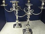 Lord Roberts Pair Of 3 Light Sterling Candelabra